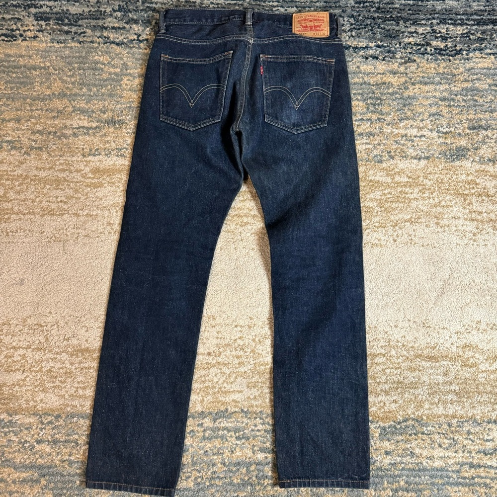 Levis 513 Slim Straight Dark Wash American Stretch Denim Jeans Size 31x32 - Picture 8 of 11